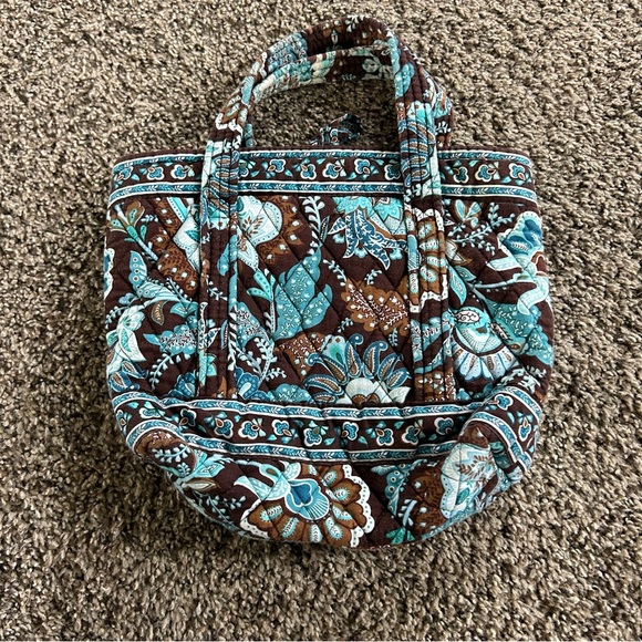Vera Bradley Brown and Blue Floral Tote - Picture 2 of 3